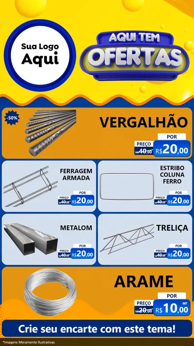 Modelo de TV para TV Vertical com o tema Aqui Tem Ofertas para Ferragens