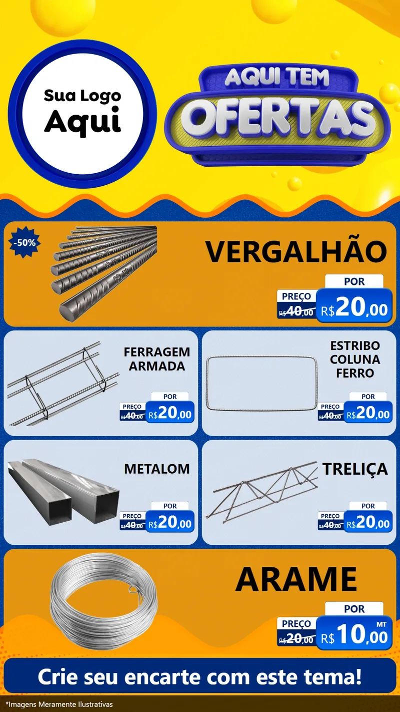 Modelo de TV para TV Vertical com o tema Aqui Tem Ofertas para Ferragens