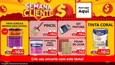 Modelo de TV para TV Horizontal com o tema Semana do Cliente para Tintas e Ferramentas