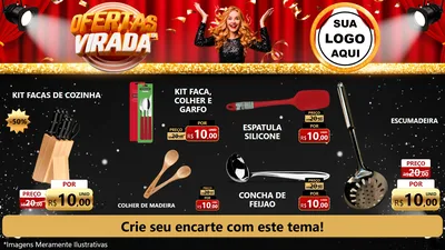 Modelo de TV para TV Horizontal com o tema Ofertas da Virada para Utilidades Domésticas