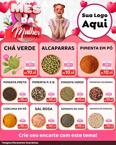Modelo de Rede Social para Feed Instagram com o tema Mês da Mulher para Produtos Naturais