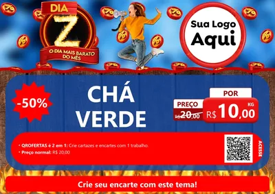 Modelo de Cartaz para Cartaz A4 Horizontal com o tema Dia Z - O Dia Mais Barato Do Mês para Produtos Naturais