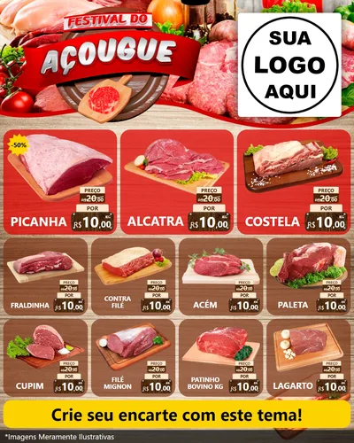 Modelo de Rede Social para Feed Instagram com o tema Festival do Açougue para Açougue