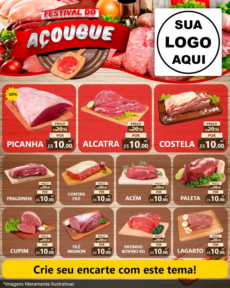 Modelo de Rede Social para Feed Instagram com o tema Festival do Açougue para Açougue