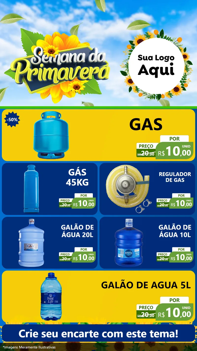 Modelo de TV para TV Vertical com o tema Semana da Primavera para Água e gás