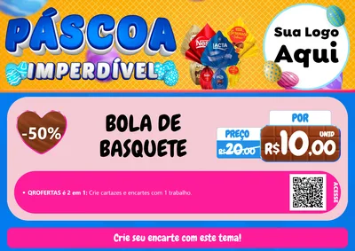Modelo de Cartaz para Cartaz A4 Horizontal com o tema Páscoa Imperdível para Artigos Esportivos