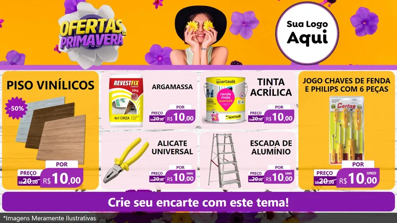 Modelo de TV para TV Horizontal com o tema Ofertas Da Primavera para Material para Construção
