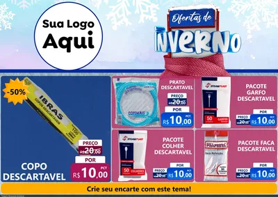 Modelo de Encarte para Encarte A4 Horizontal com o tema Ofertas de Inverno para Embalagens
