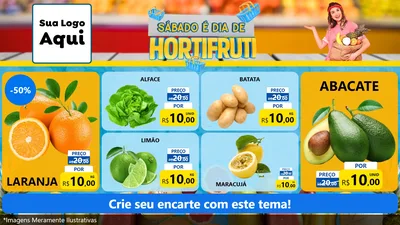 Modelo de TV para TV Horizontal com o tema Sábado É Dia de Hortifruti para Hortifrúti