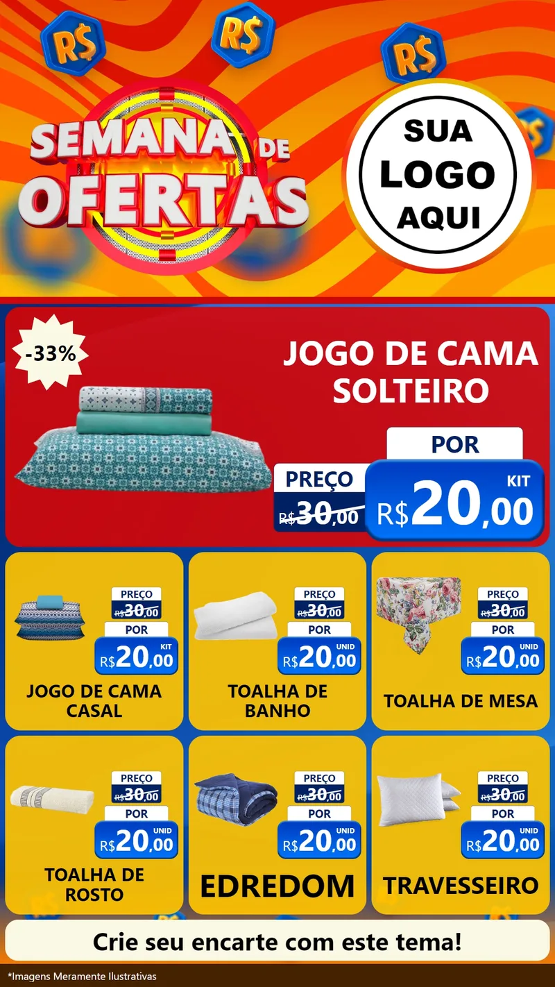 Modelo de Rede Social para Stories com o tema Semana de Ofertas para Cama, Mesa e Banho