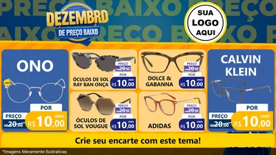 Modelo de TV para TV Horizontal com o tema Dezembro de Preço Baixo para Óticas