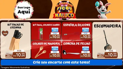 Modelo de TV para TV Horizontal com o tema O Coelho Ficou Maluco - Páscoa para Utilidades Domésticas