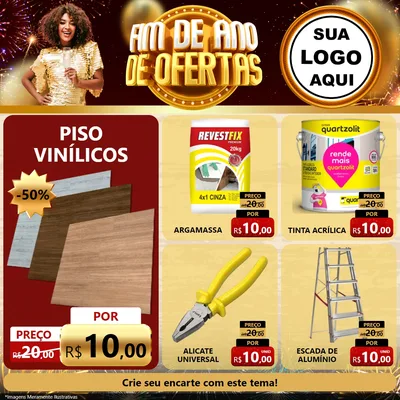 Modelo de Rede Social para Feed Facebook com o tema Fim de Ano de Ofertas para Material para Construção