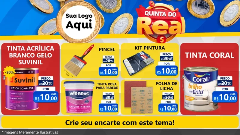 Modelo de TV para TV Horizontal com o tema Quinta do Real para Tintas e Ferramentas