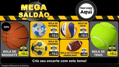 Modelo de TV para TV Horizontal com o tema Mega Saldão para Artigos Esportivos