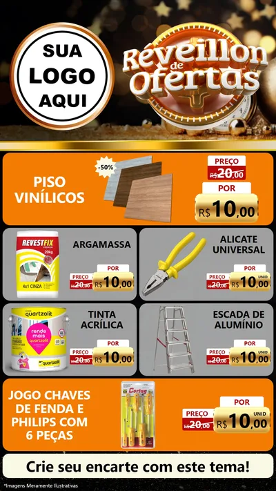 Modelo de TV para TV Vertical com o tema Réveillon de Ofertas para Material para Construção