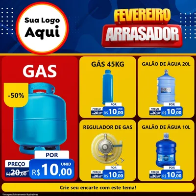 Modelo de Rede Social para Feed Facebook com o tema Fevereiro Arrasador para Água e gás