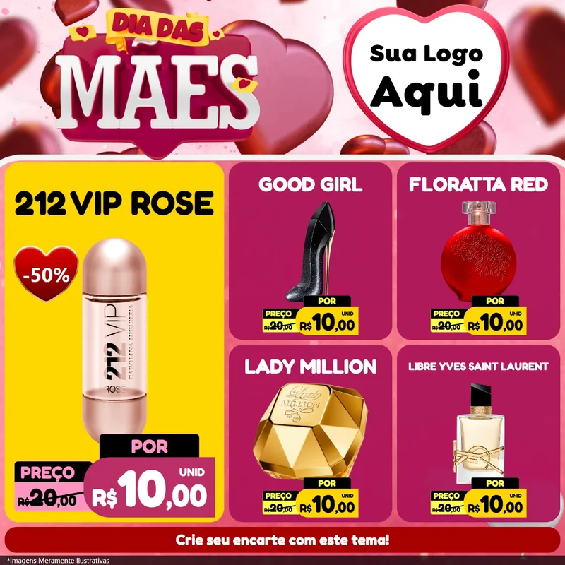 Modelo de Rede Social para Feed Facebook com o tema Dia Das Mães para Perfumes