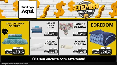Modelo de TV para TV Horizontal com o tema Setembro Imbatível para Cama, Mesa e Banho