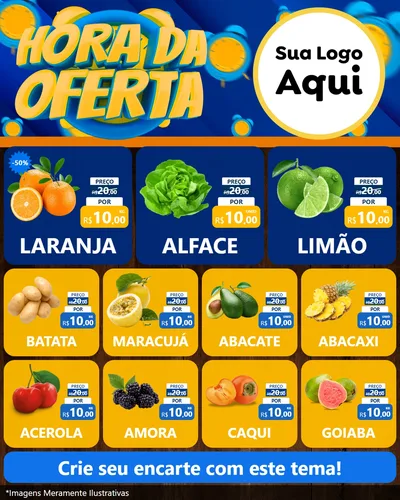 Modelo de Rede Social para Feed Instagram com o tema Hora da Oferta para Hortifrúti