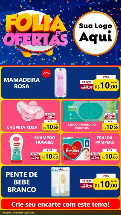 Modelo de TV para TV Vertical com o tema Folia de Ofertas para Bebês