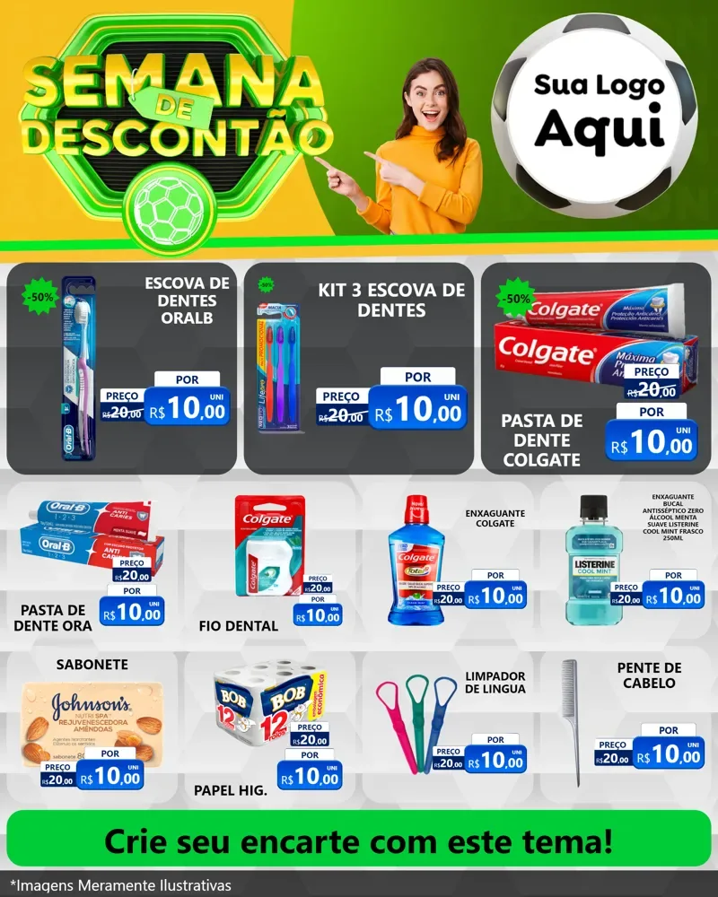 Modelo de Rede Social para Feed Instagram com o tema Semana de Descontão - Copa para Higiene Pessoal