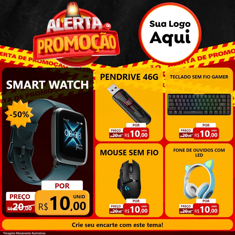 Modelo de Rede Social para Feed Facebook com o tema Alerta de Promoção para Informática
