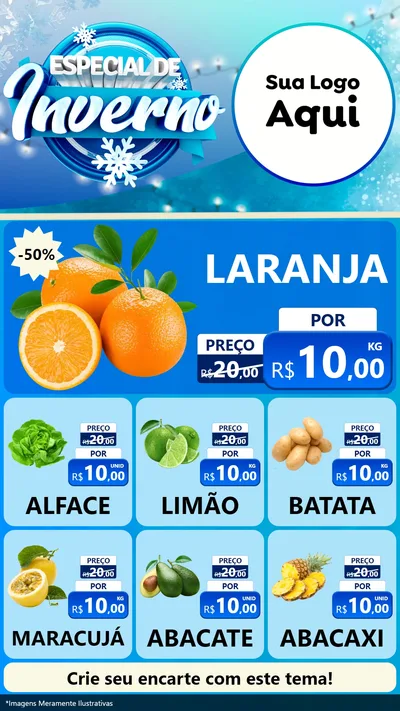 Modelo de Rede Social para Stories com o tema Especial de Inverno para Hortifrúti