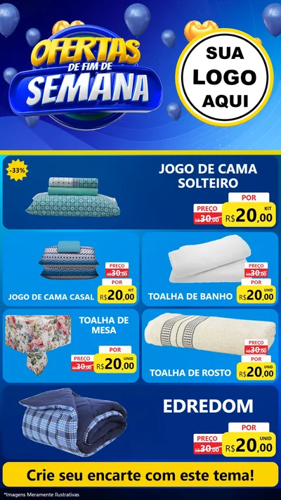 Modelo de TV para TV Vertical com o tema Ofertas de Fim de Semana para Cama, Mesa e Banho