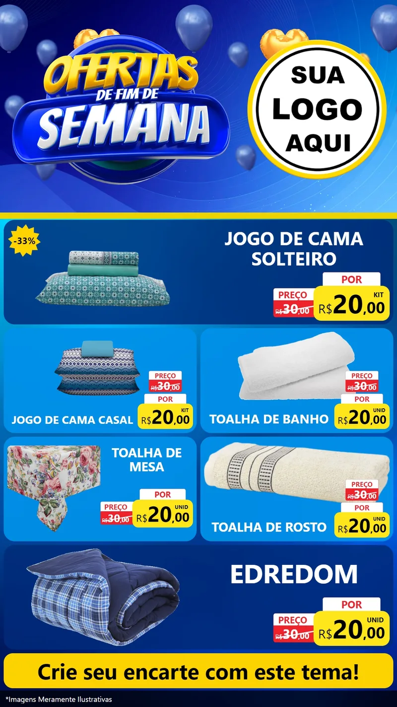 Modelo de TV para TV Vertical com o tema Ofertas de Fim de Semana para Cama, Mesa e Banho