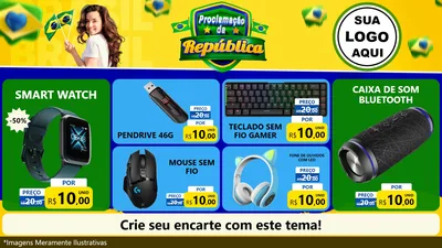 Modelo de TV para TV Horizontal com o tema Proclamação da República para Informática