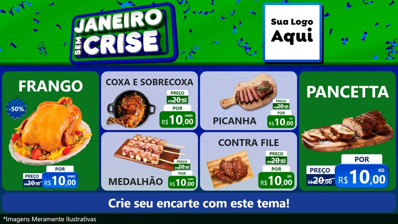 Modelo de TV para TV Horizontal com o tema Janeiro Sem Crise para Assados