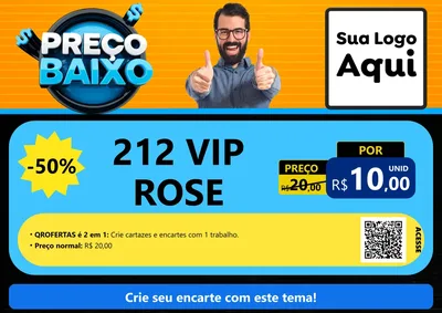 Modelo de Cartaz para Cartaz A4 Horizontal com o tema Preço Baixo para Perfumes