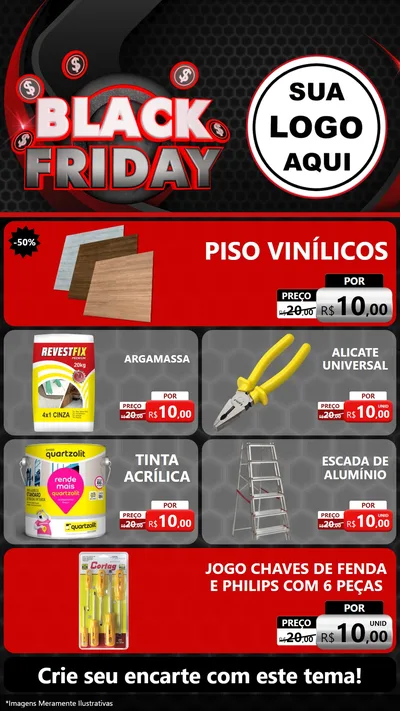 Modelo de TV para TV Vertical com o tema Black Friday para Material para Construção
