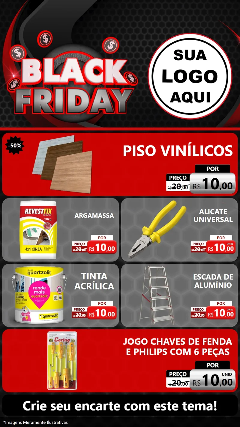 Modelo de TV para TV Vertical com o tema Black Friday para Material para Construção