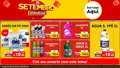 Modelo de TV para TV Horizontal com o tema Setembro Imbatível para Produtos de Limpeza
