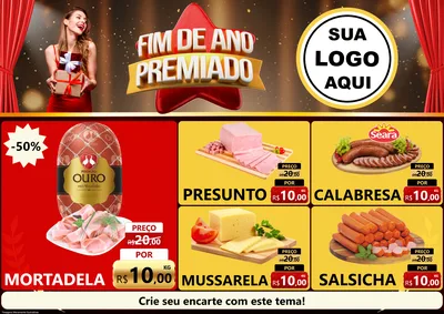 Modelo de Encarte para Encarte A4 Horizontal com o tema Fim de Ano Premiado para Frios e Laticínios