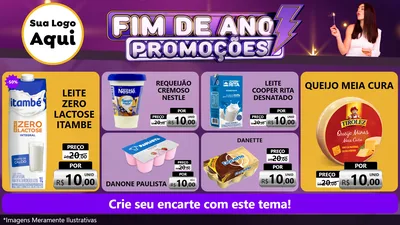 Modelo de TV para TV Horizontal com o tema Fim de Ano Promoções para Frios e Laticínios