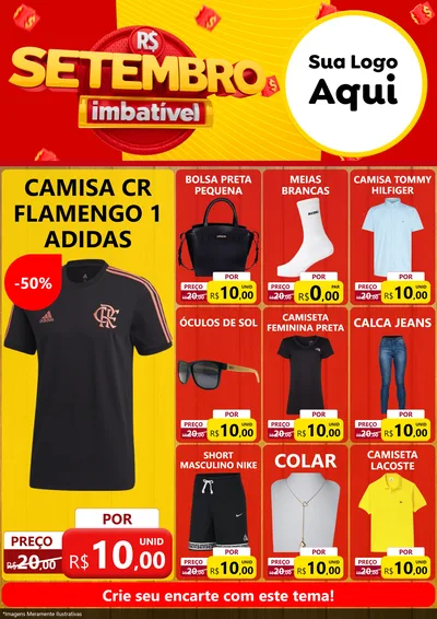 Modelo de Encarte para Encarte A4 Vertical com o tema Setembro Imbatível para Roupas e acessórios