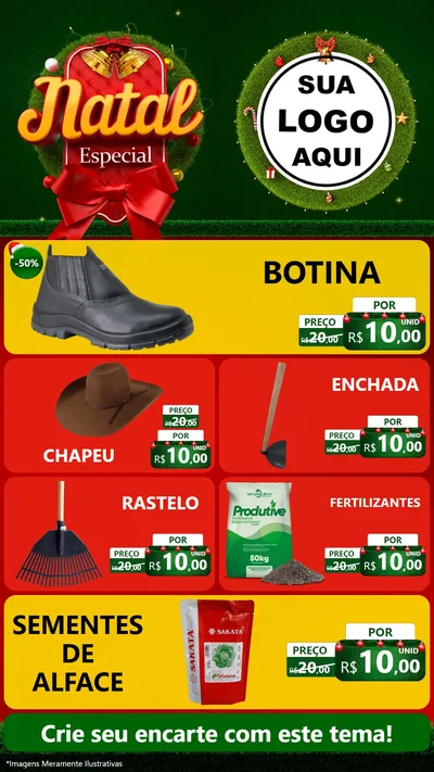 Modelo de TV para TV Vertical com o tema Natal Especial para Agropecuária