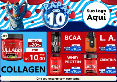 Modelo de Encarte para Encarte A4 Horizontal com o tema Papai Nota 10 para Suplementos alimentares