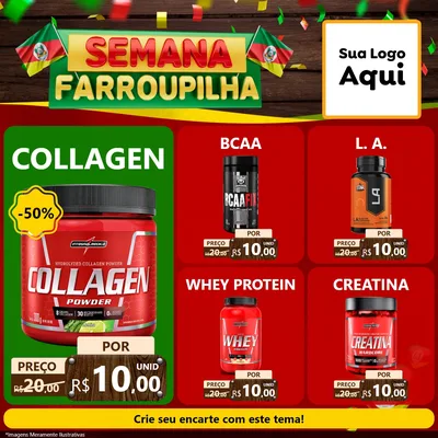 Modelo de Rede Social para Feed Facebook com o tema Semana Farroupilha para Suplementos alimentares