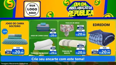 Modelo de TV para TV Horizontal com o tema Dia Da Proclamação da República para Cama, Mesa e Banho