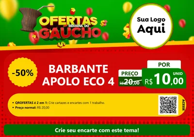 Modelo de Cartaz para Cartaz A4 Horizontal com o tema Ofertas Semana Do Gaúcho para Armarinho e Aviamentos