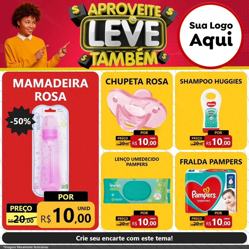 Modelo de Rede Social para Feed Facebook com o tema Aproveite e Leve Também para Bebês