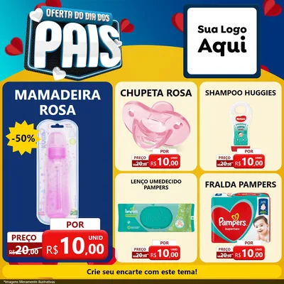 Modelo de Rede Social para Feed Facebook com o tema Oferta Do Dia Dos Pais para Bebês