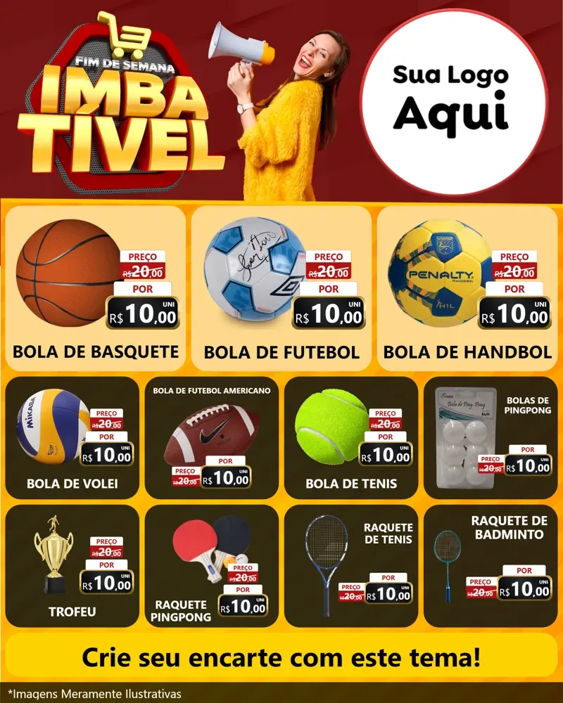 Modelo de Rede Social para Feed Instagram com o tema Fim de Semana Imbatível para Artigos Esportivos