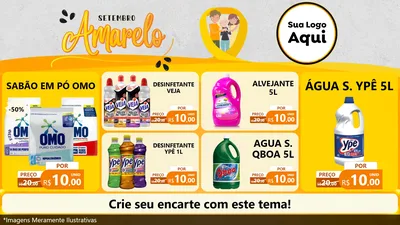 Modelo de TV para TV Horizontal com o tema Setembro Amarelo para Produtos de Limpeza