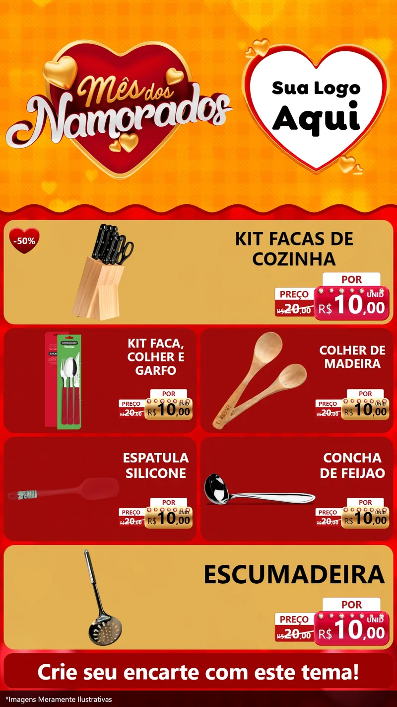 Modelo de TV para TV Vertical com o tema Mês dos Namorados para Utilidades Domésticas