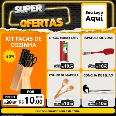 Modelo de Rede Social para Feed Facebook com o tema Super Ofertas para Utilidades Domésticas